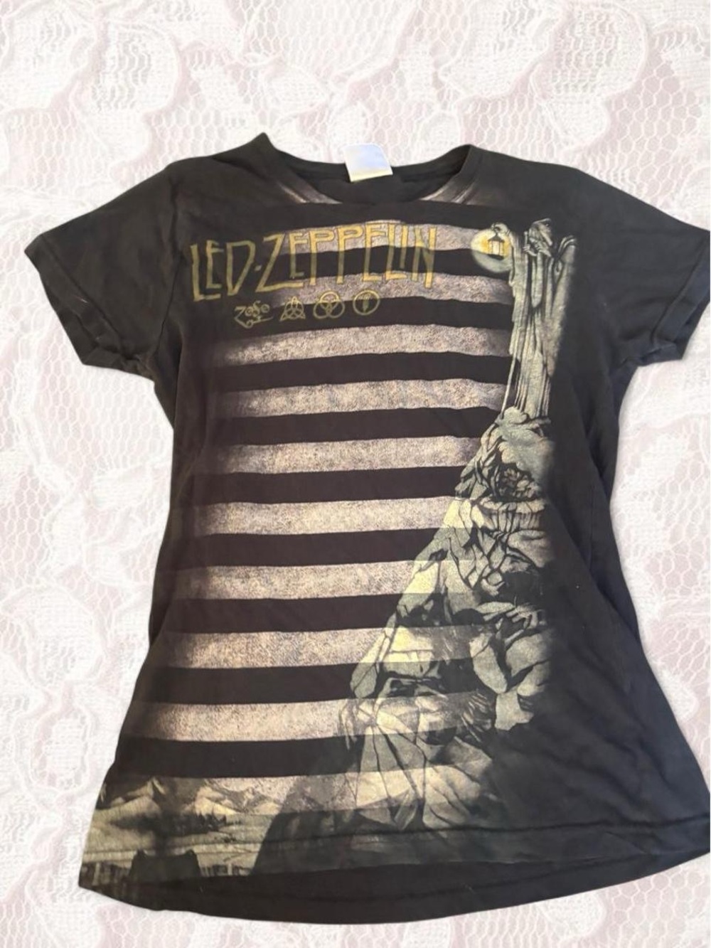 Black led zeppelin baby tee